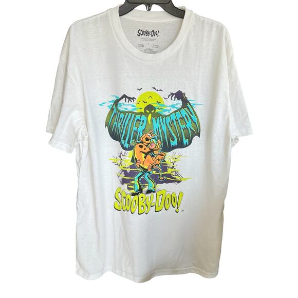 SCOOBY-DOO Shaggy fright night retro cartoon men’s tee NWOT Sz L - Picture 1 of 4